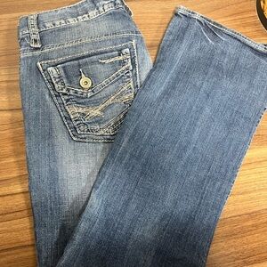 BKE Boot Cut Blue Jeans with Metallic Stitching